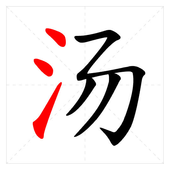 Stroke order for 汤