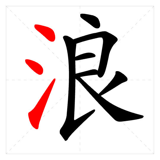 Stroke order for 浪