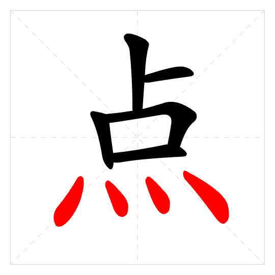 Stroke order for 点