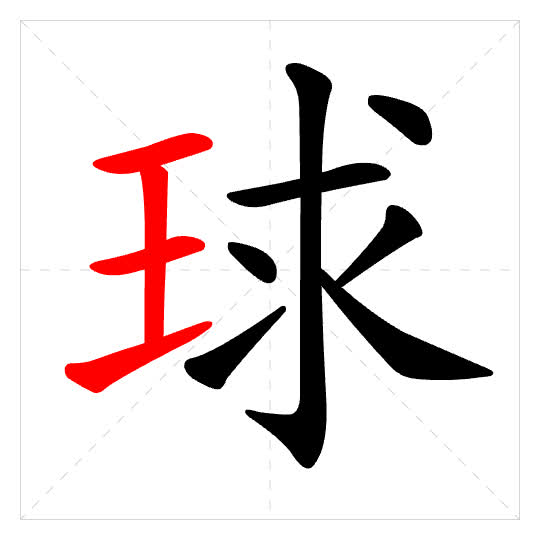 Stroke order for 球