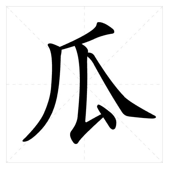 Stroke order for 瓜