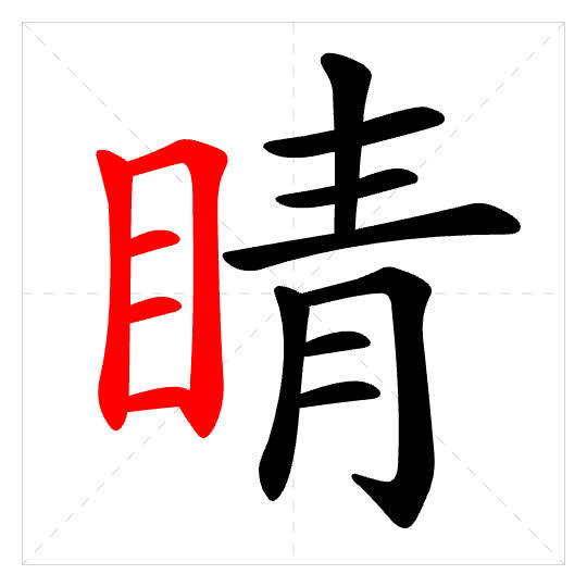 Stroke order for 睛