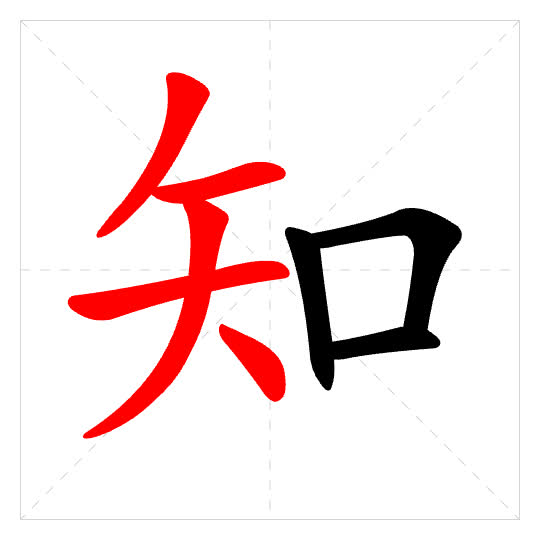 Stroke order for 知