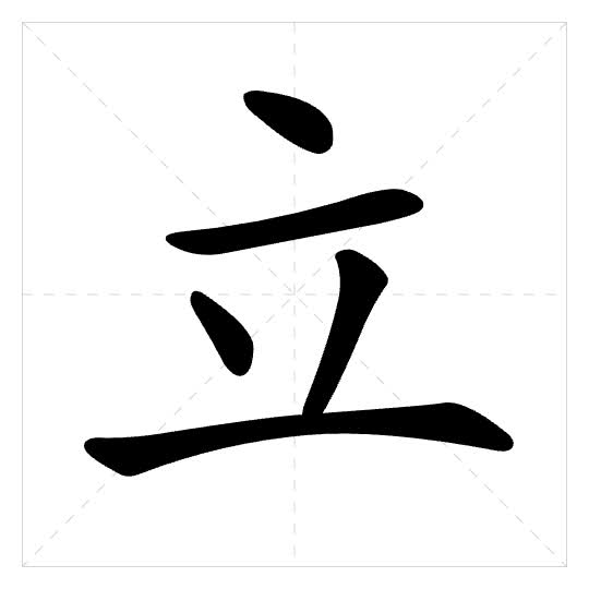 Stroke order for 立