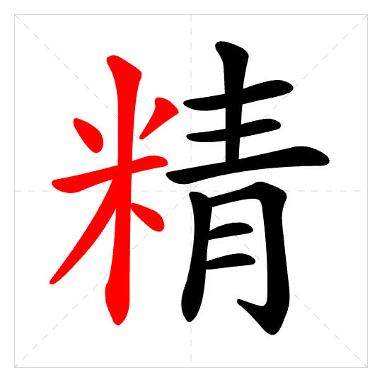 Stroke order for 精
