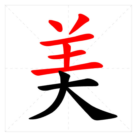 Stroke order for 美