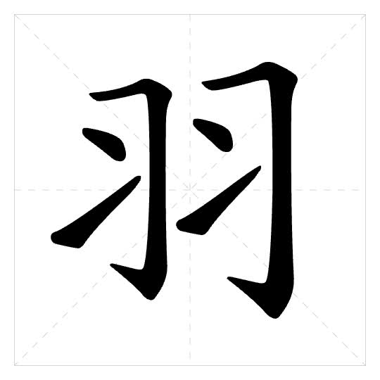 Stroke order for 羽