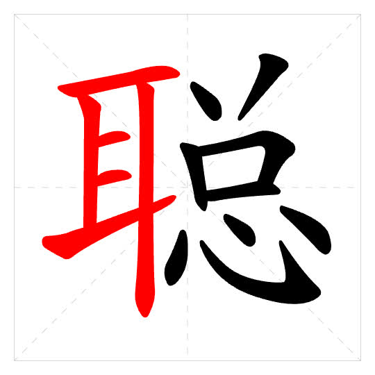 Stroke order for 聪