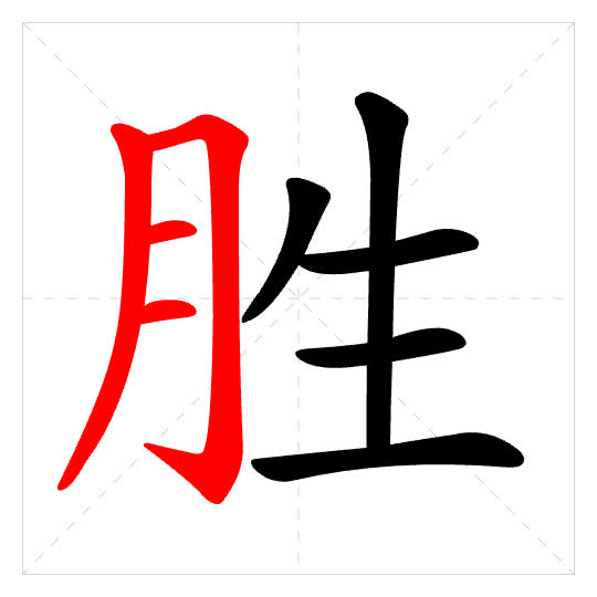 Stroke order for 胜