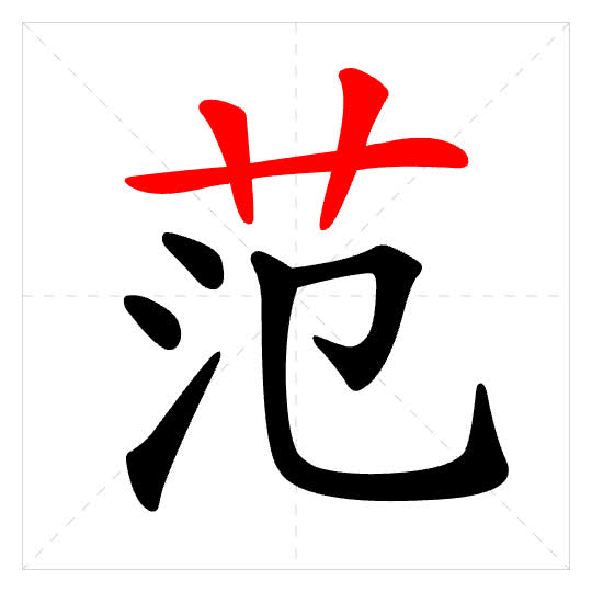 Stroke order for 范