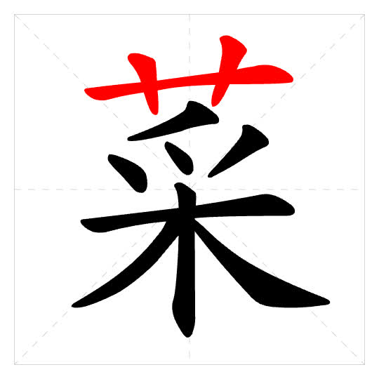 Stroke order for 菜