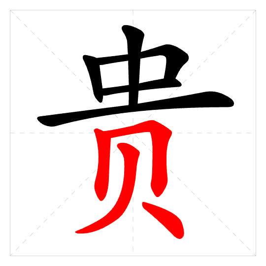 Stroke order for 贵
