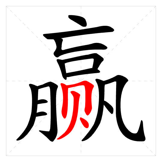 Stroke order for 赢