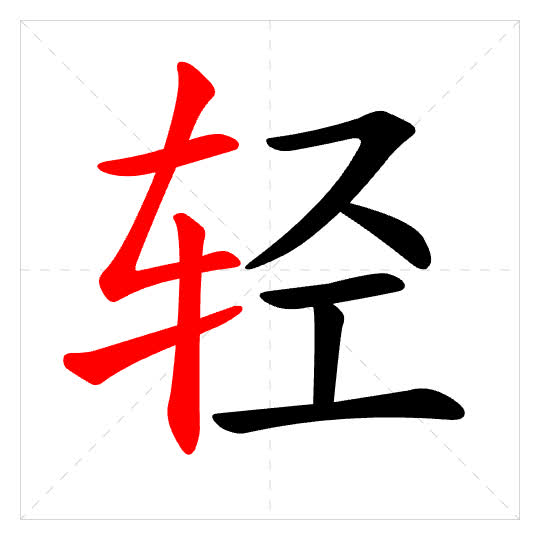 Stroke order for 轻