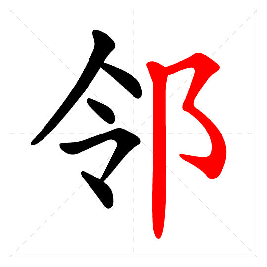 Stroke order for 邻