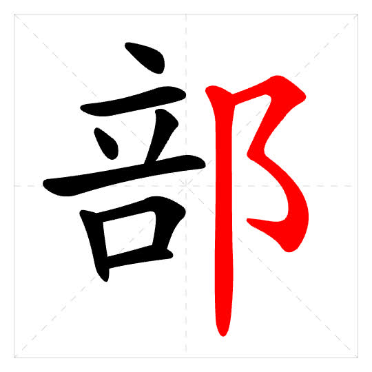 Stroke order for 部