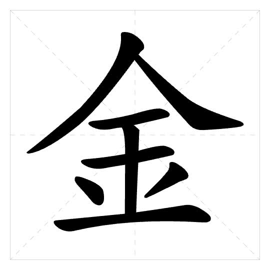 Stroke order for 金